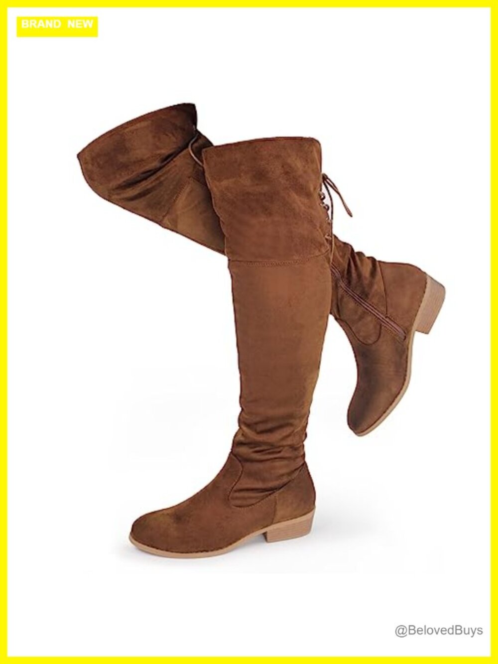 Faux Suede Over the Knee Thigh High Boots Low Flat Heel Pull On